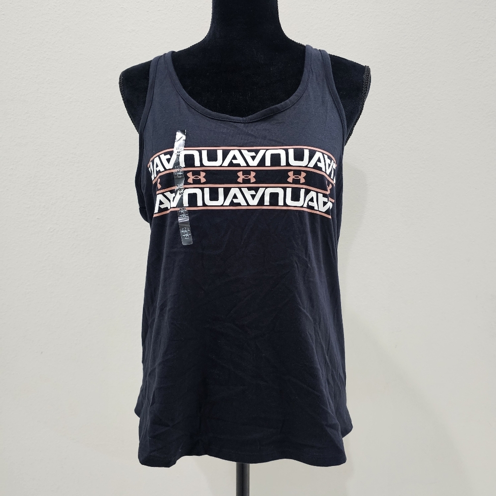 NWT Under Armour Women's Logo Crossback Tank Top Black
